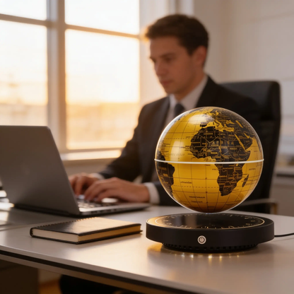 Magnetic Levitation Globe Lamp with Clock Base