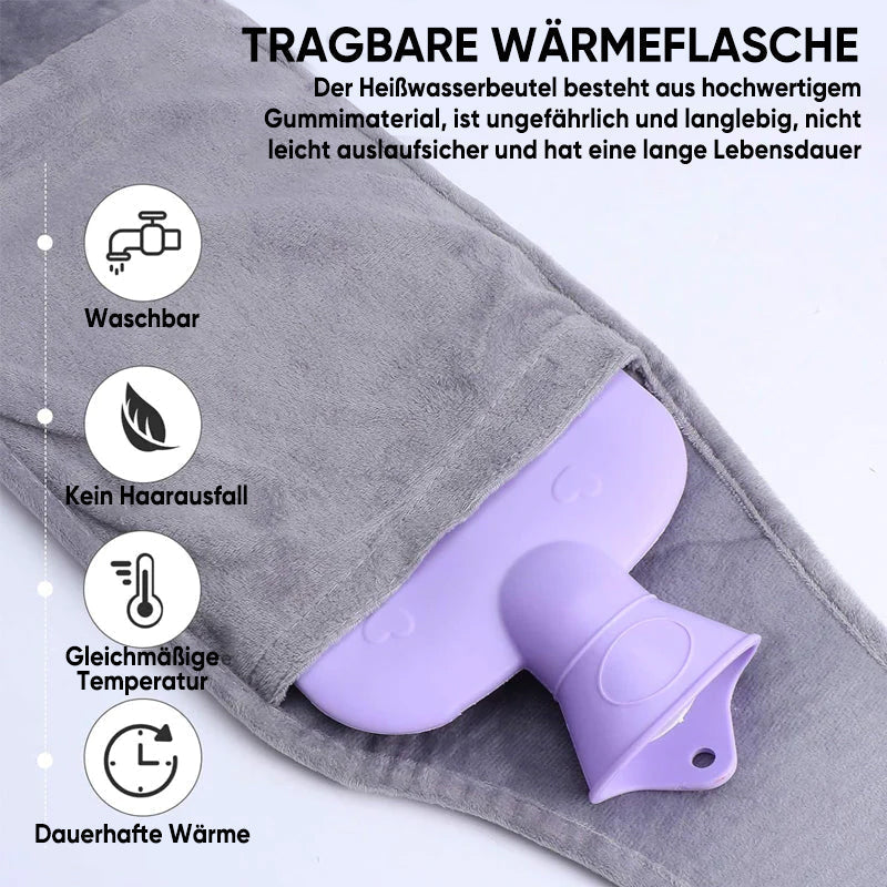 Refillable plush hot water bottle belt