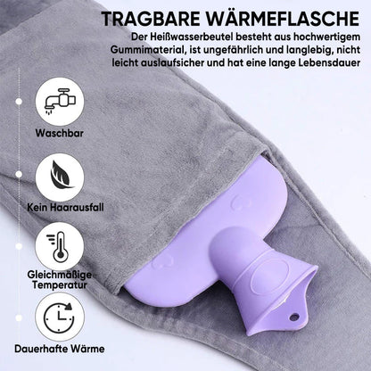 Refillable plush hot water bottle belt