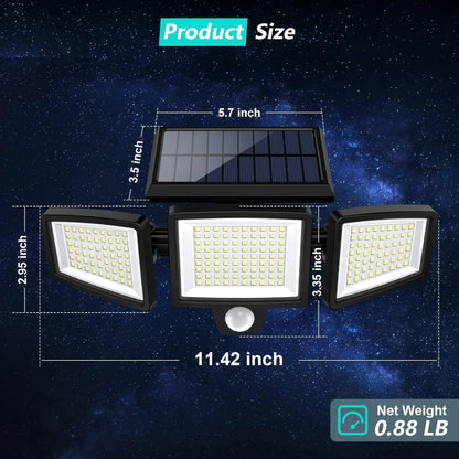 Skanto | Triple Head Motion Sensor Solar Light for Outdoors