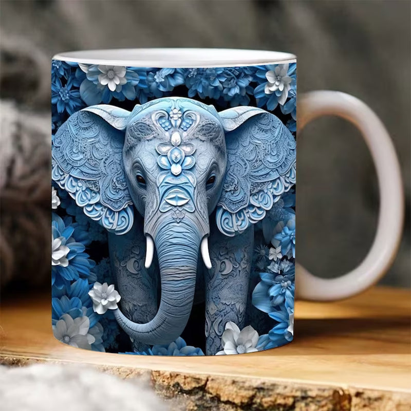 3D Elephant Flower Mug | Karnz