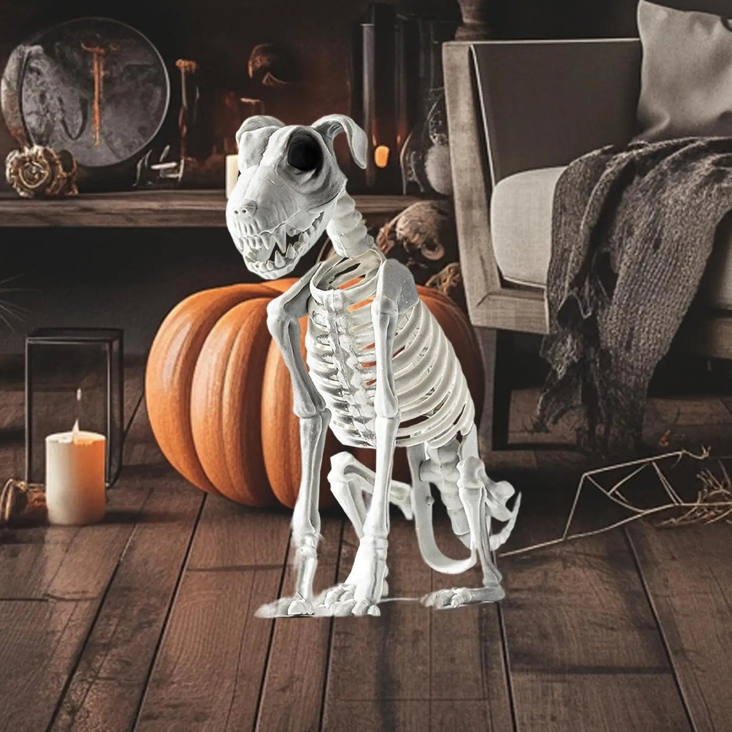 BowLift | Spooky Skeleton Dog Halloween Decor Statue