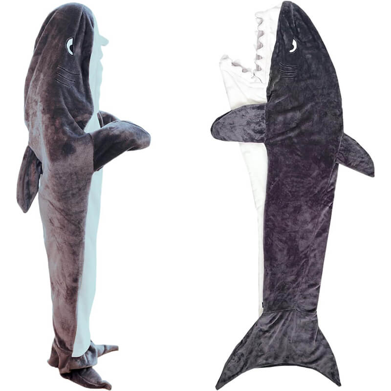 Plush Shark Blanket Hoodie – Comfortable wearable blanket