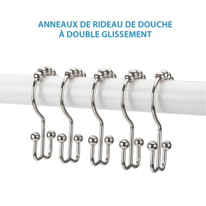 Stainless Steel Shower Curtain Hooks (12 pieces) | Kalsten