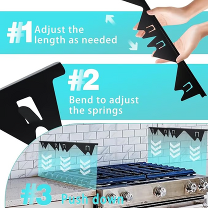 BowLift | Adjustable Stove Gap Cover | Heat-Resistant Stainless Steel Seal Strip | Kitchen Spill Protector
