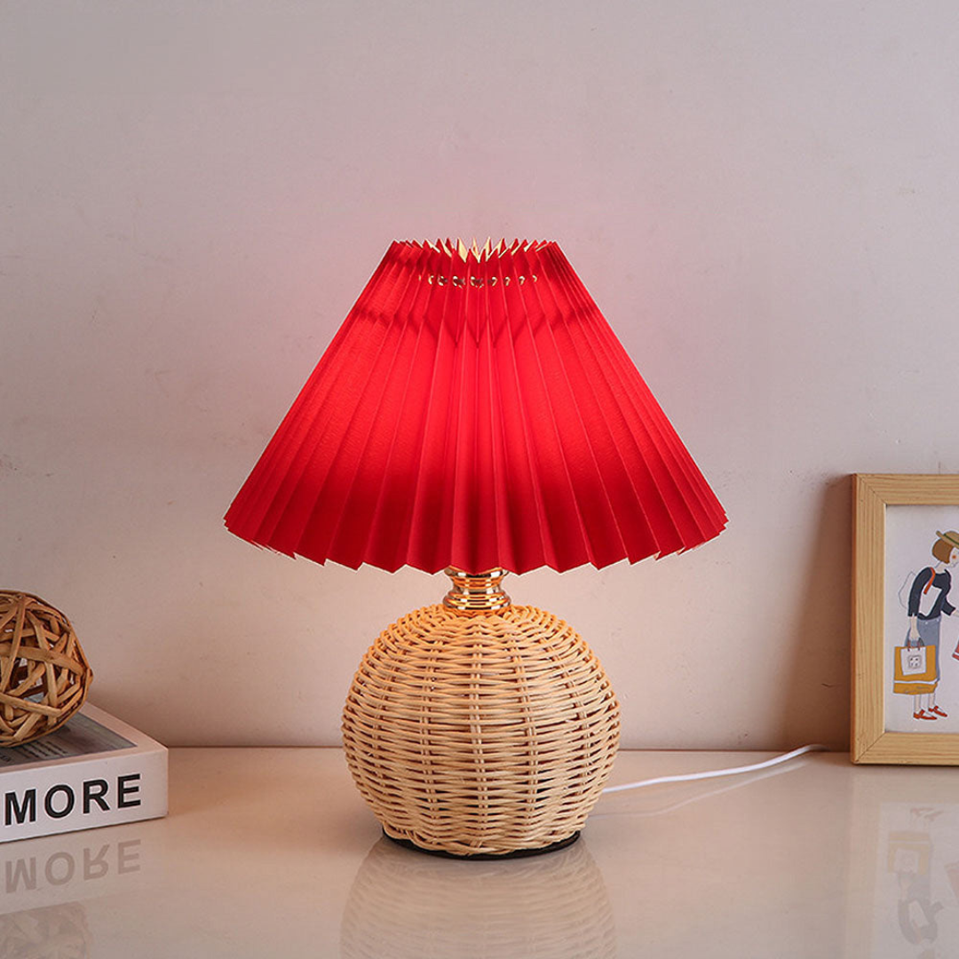 Skanto | Modern Table Lamp with White Pleated Shade