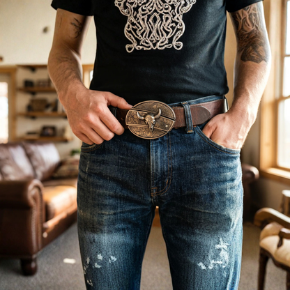 BowLift | Metal Oval Cowboys Belt Buckle