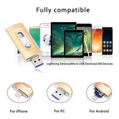3-in-1 USB stick with large storage capacity for mobile phone and computer