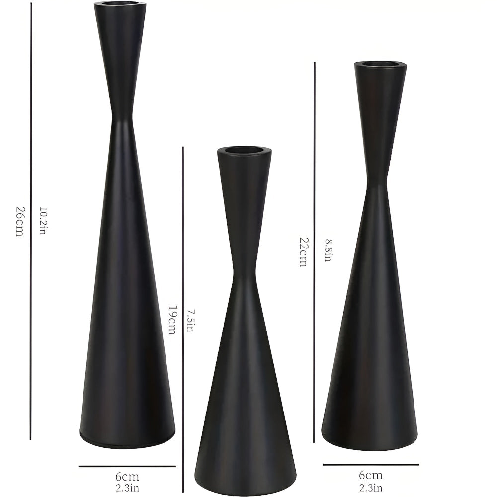 BowLift | Sleek Nordic Brass Waist Candlestick| 3pcs Set