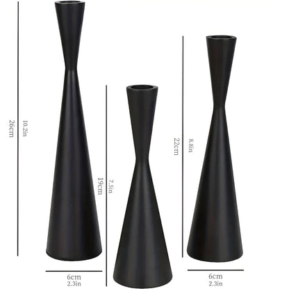 BowLift | Sleek Nordic Brass Waist Candlestick| 3pcs Set