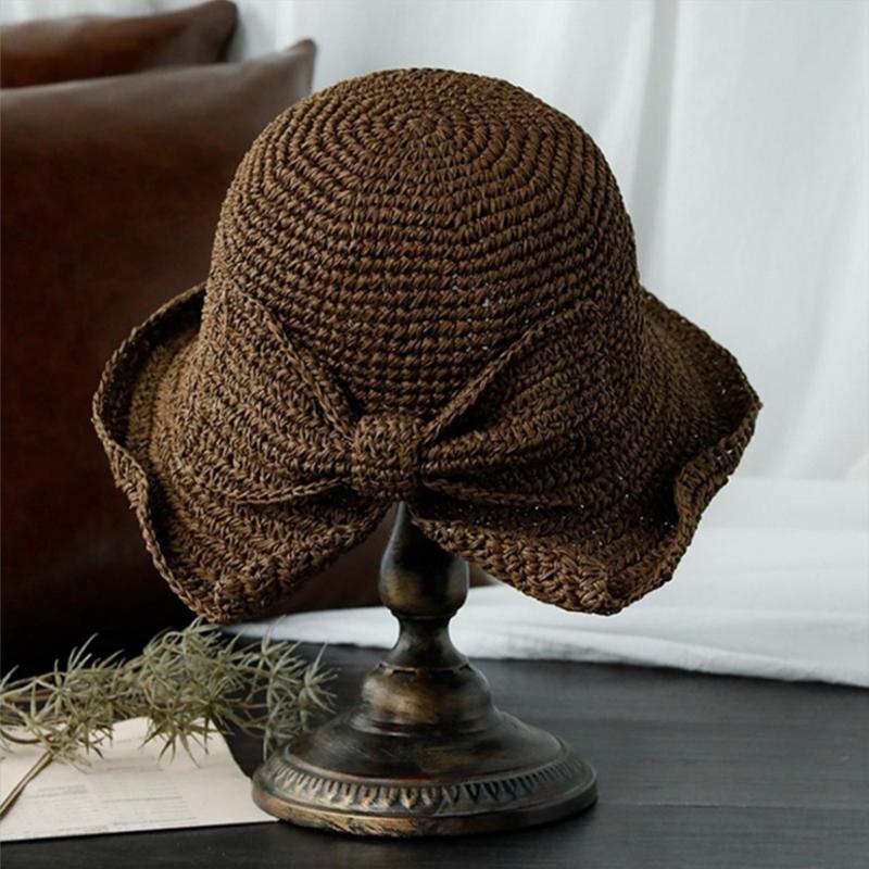 BowLift | Retro Folding Straw Hat with Bow