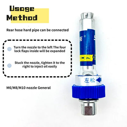 High-Pressure Grease Coupler - Heavy-Duty Fittings Adapter for Grease Guns, Fast Lock and Release Nozzles (Universal Fit) Bowlift