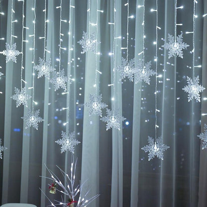 Skanto | LED Curtain Light Chain with Snowflakes | Indoor & Outdoor