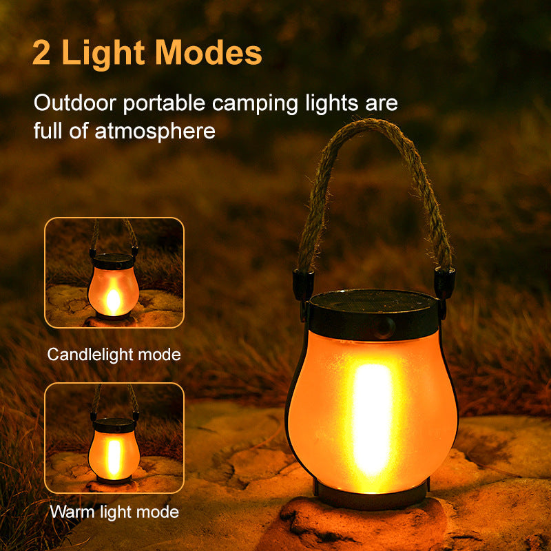 Skanto | Solar Outdoor Hemp Rope Flame Lamp