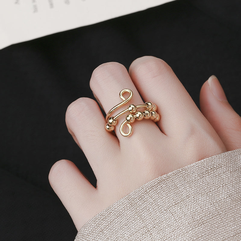 Drive away your fear circle bead fidget ring