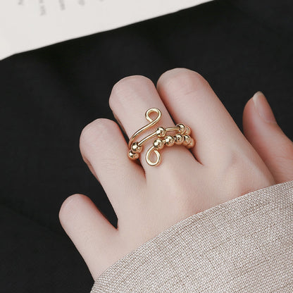 Drive away your fear circle bead fidget ring