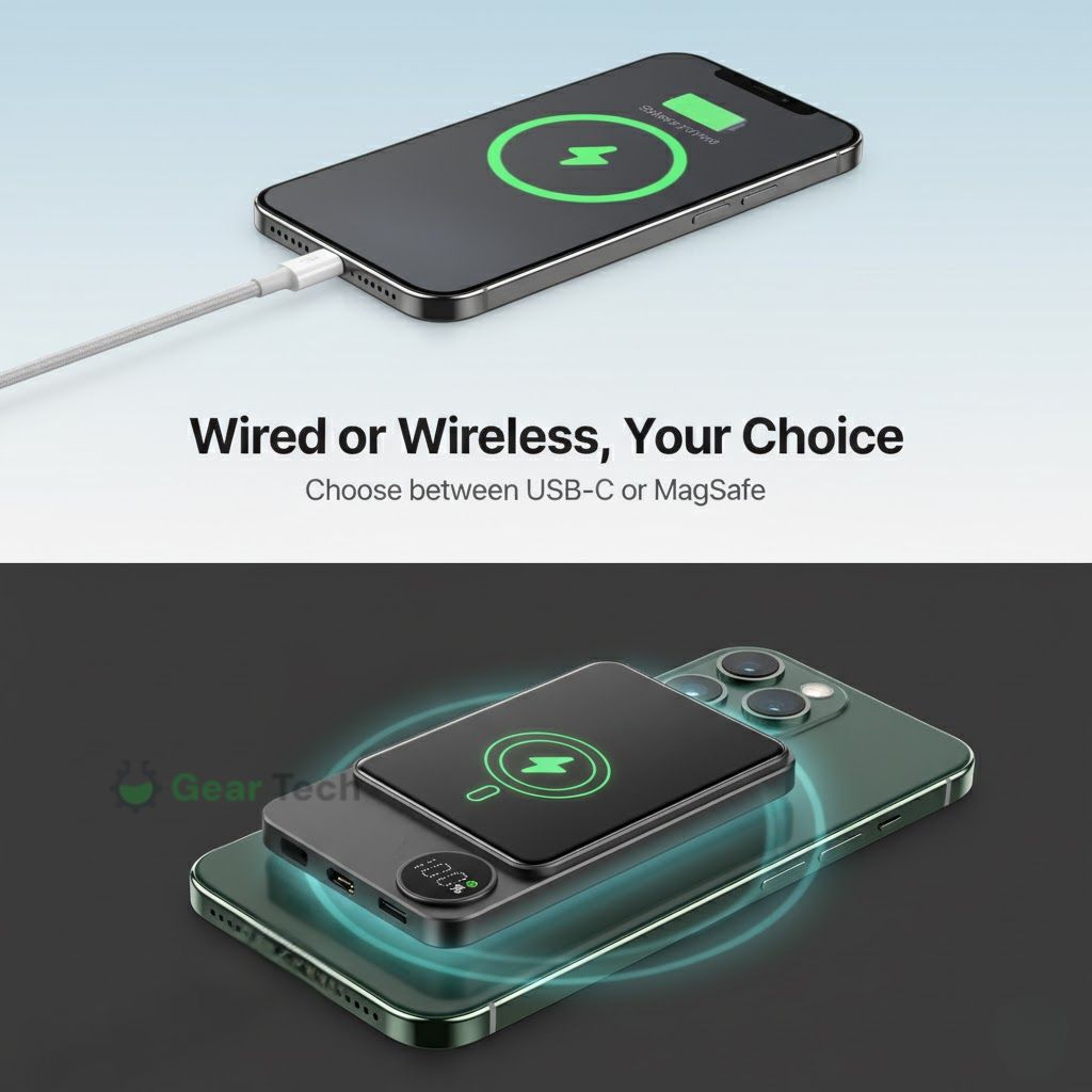 Skanto | Slim Magnetic Fast Charger Power Bank – Wireless, High-Capacity Backup Battery for All Devices