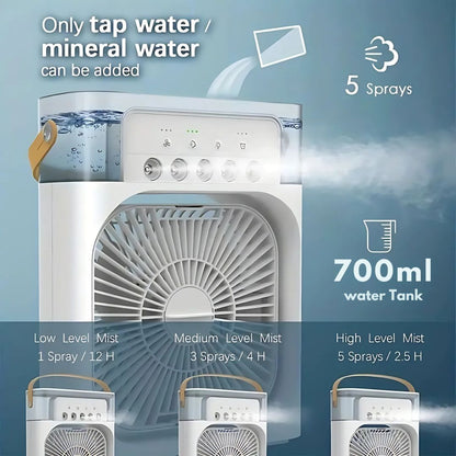 3-in-1 Air Cooler Air Humidifier | Portable, adjustable fan speeds & Ideal for Bedrooms, Offices & small rooms | Brehn
