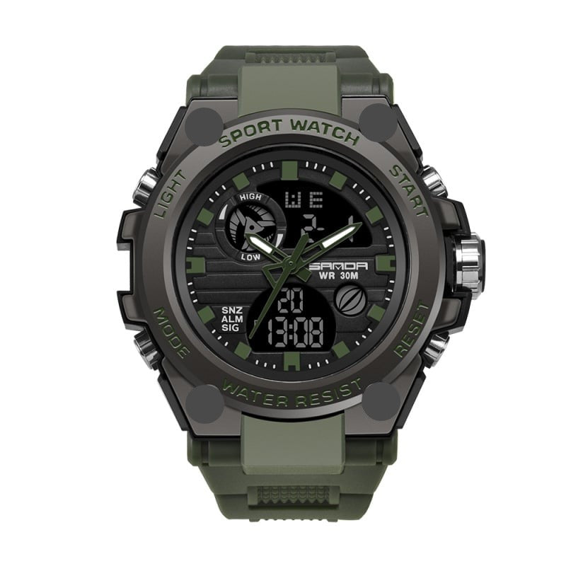 Karnz | Sporty Dual-Display Mode Multifunctional Waterproof Luminous Men's Wristwatch
