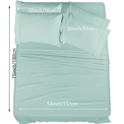 Skanto | 4/6 Pc Luxury Plush Fitted Sheet Set – Soft, Breathable, Color & Fade Resistant Bedding – Deep Pocket Flat Sheet, Fitted Sheet & 2/4 Pillowcases for Bedroom & Hotel Use