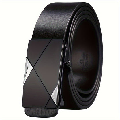 Skanto | Men's Genuine Leather Belt with Automatic Buckle – Classic Adjustable Cowhide Belt