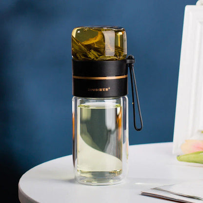 Skanto | Double-Walled Glass Bottle with Tea Filter and Infuser