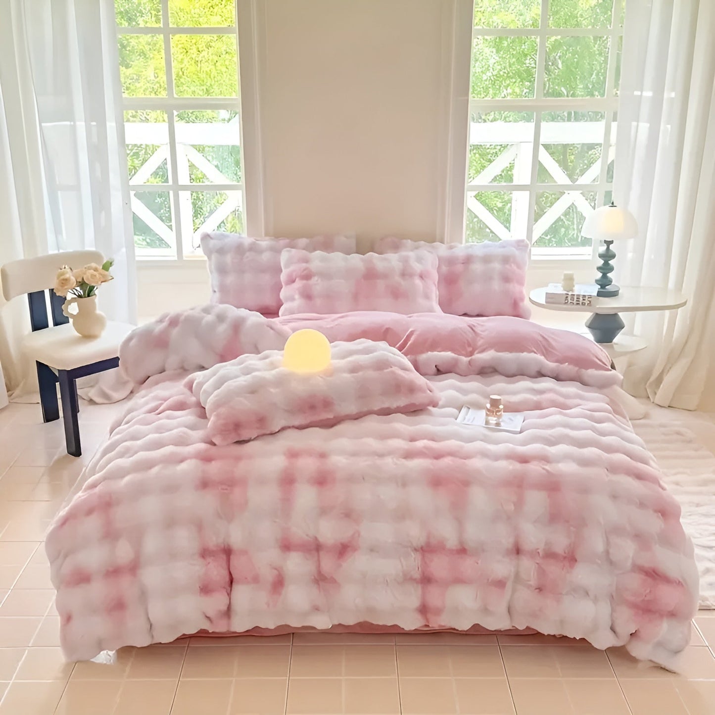 Cozy Plush Bedding Set – Warm and soft for Autumn & Winter | Reversible design in rabbit fur & milk velour | Karnz