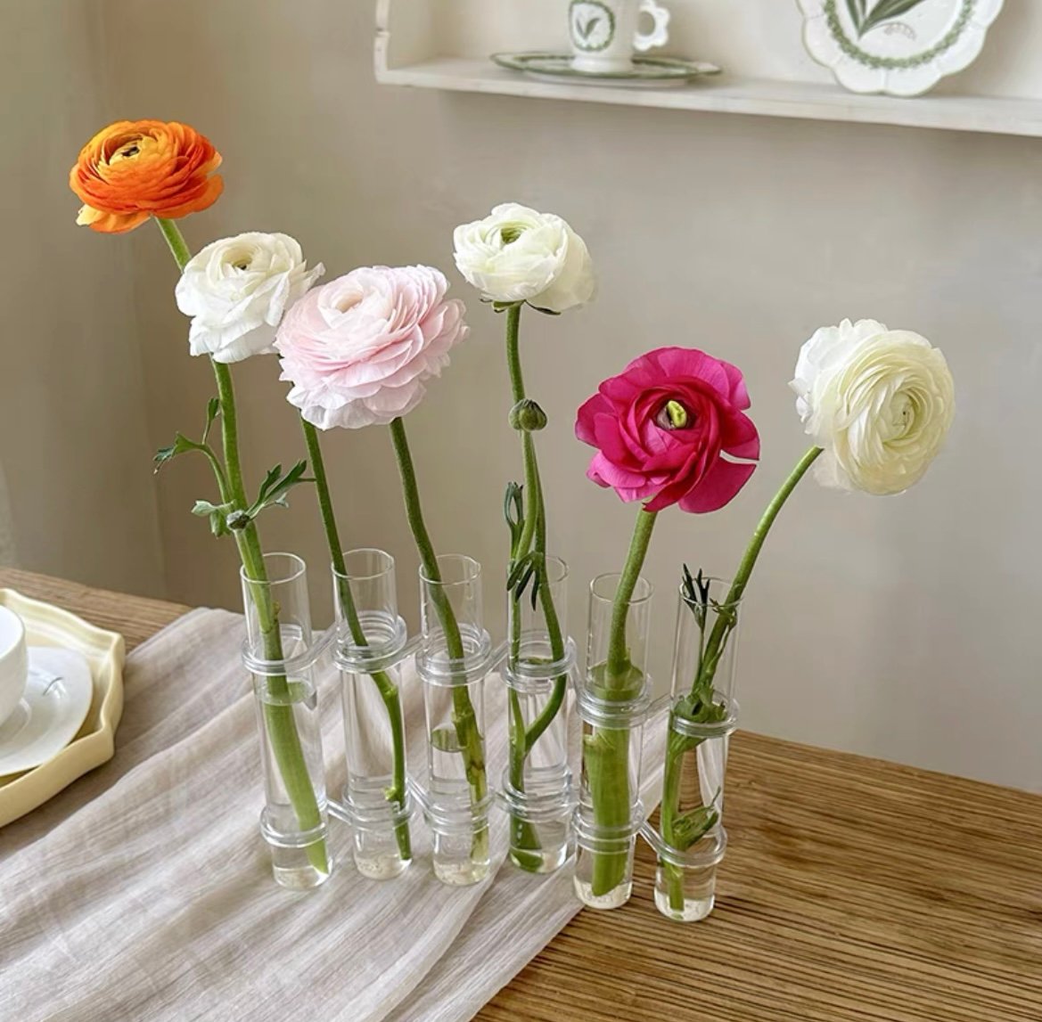 Noxord | Flexible Flower Vases with Hinges | Modern Glass Tube Vase