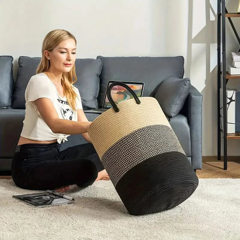 Skanto | WeaveBasket - Robust Laundry Storage Made from Woven Rope
