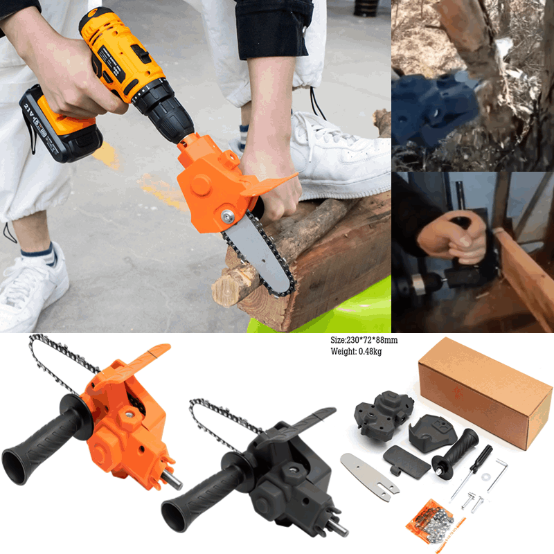 Skanto | 6-Inch Electric Drill Modified to Electric Chainsaw Drill Attachment