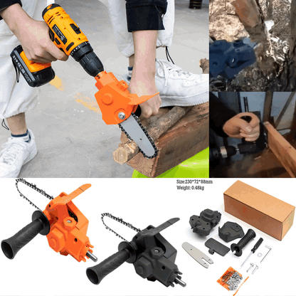Skanto | 6-Inch Electric Drill Modified to Electric Chainsaw Drill Attachment