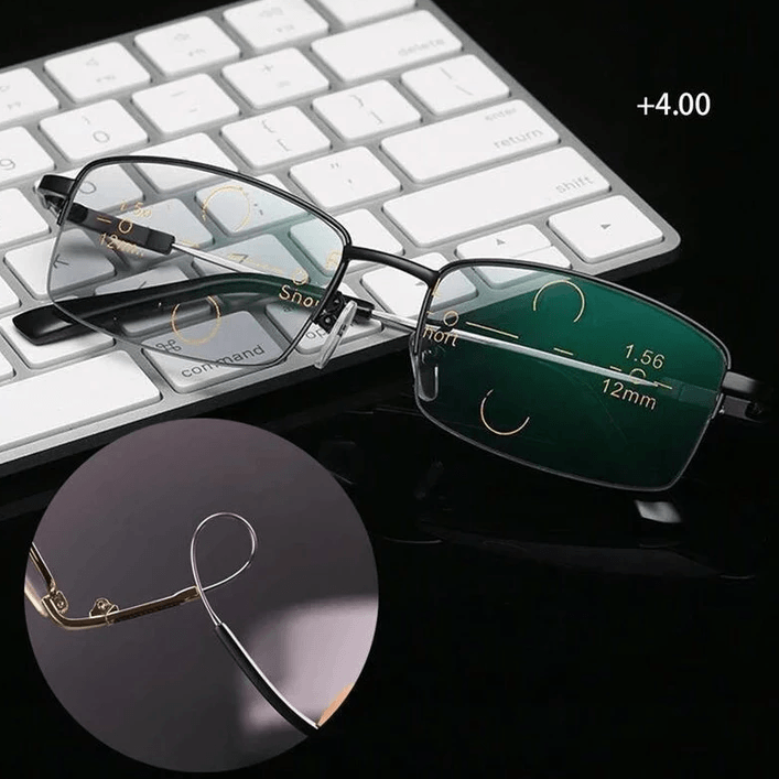 Skanto | Titanium Progressive Distance and Near Dual-Use Reading Glasses