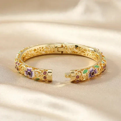BowLift | 14k Diamond Accented Floral Bangles