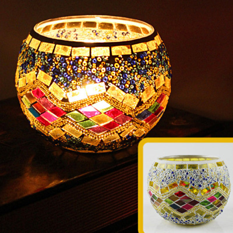 Kalsten | European Retro Glass Mosaic Tealight Holder