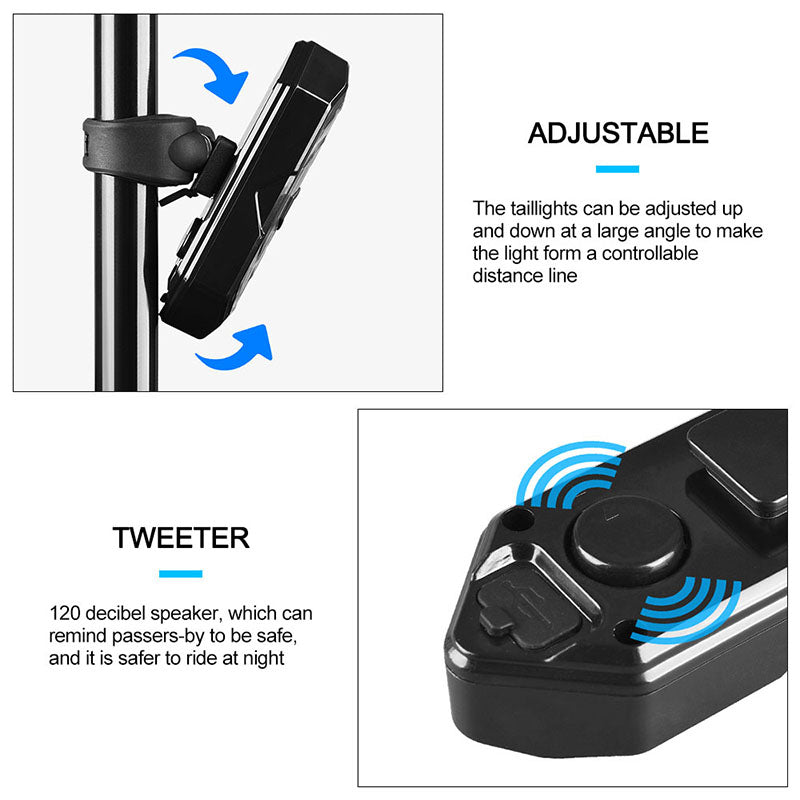 Waterproof Night Riding LED Mountain Bike Remote Control Steering Taillight