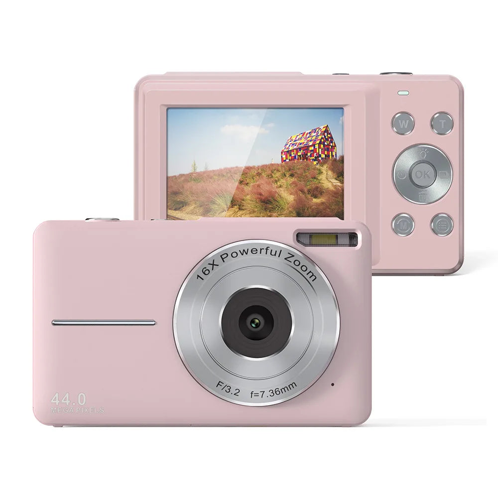 Skanto | Portable Digital Camera 1080P 44MP with 16X Zoom – Compact Vlogging Camera with LCD Screen, Rechargeable, Perfect for Teens and Students