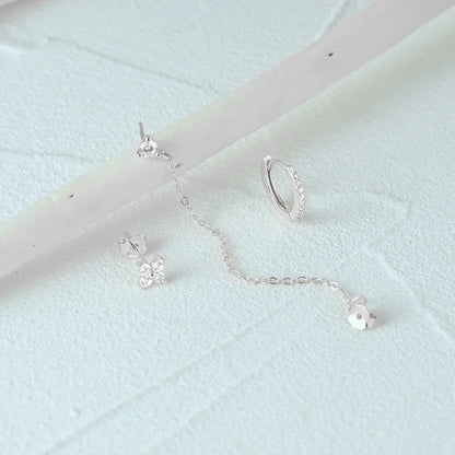 BowLift | 3pc Dainty Floral Tassel Chain Earrings Set
