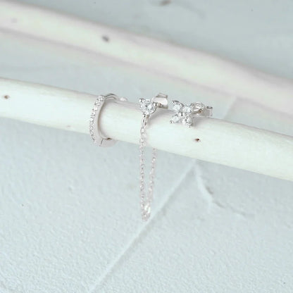 BowLift | 3pc Dainty Floral Tassel Chain Earrings Set