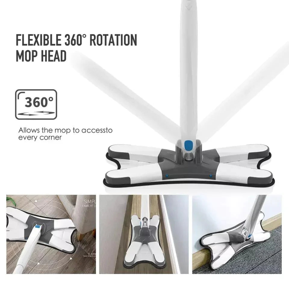 360 Degree X-Type Self Wringing Floor Cleaning Flat Mop Bowlift