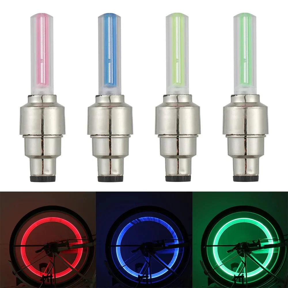 2 Pcs Car Wheel LED Light, Motorcycle Bike Tire Vale Cap Bowlift