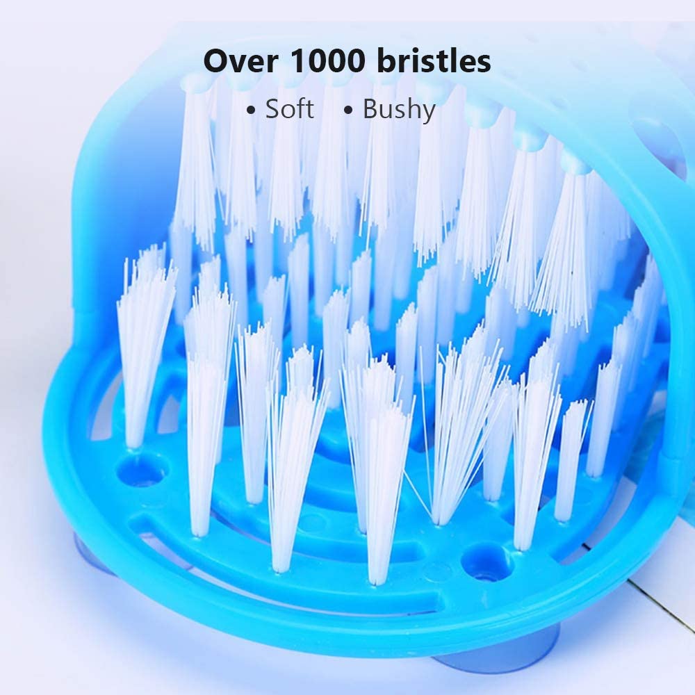 Easy Feet Cleaning Brush Exfoliating Foot Massager Slipper for Unisex Adults, 1 Pc (Blue) Bowlift