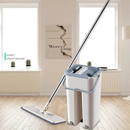 Spin Mop Bucket With Reusable Mop Pads Skanto