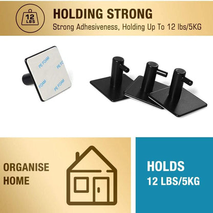Skanto | 4-Pack: Heavy Duty Durable 304 Stainless Steel Wall Hooks