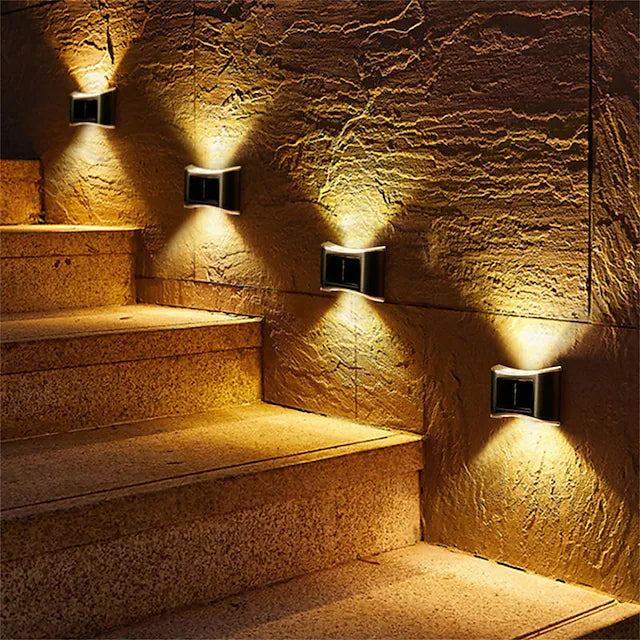 BowLift | 4-piece: Solar Outdoor 6 LED Waterproof Wall Lights