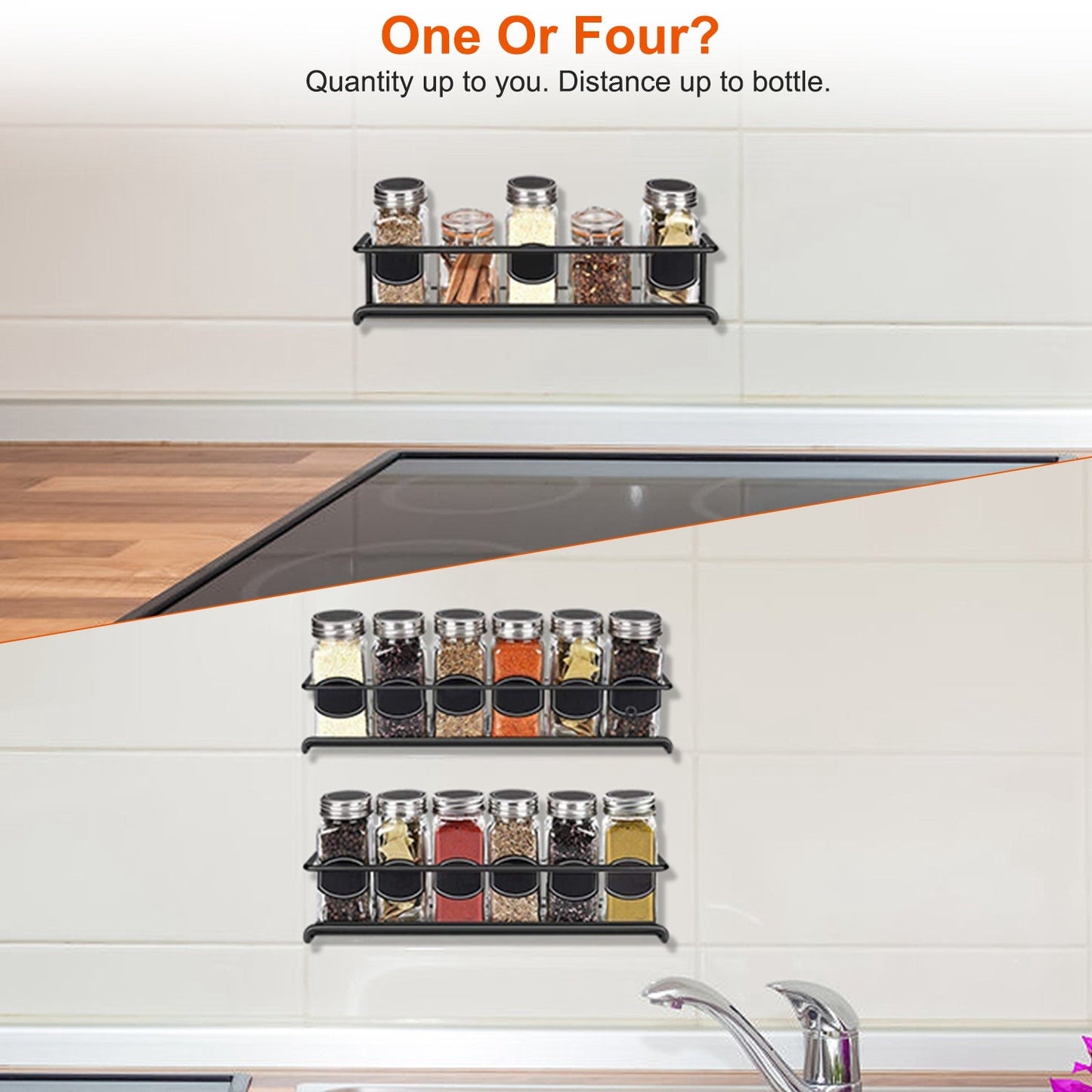 Skanto | 4-Piece: Wall-Mounted Spice Racks