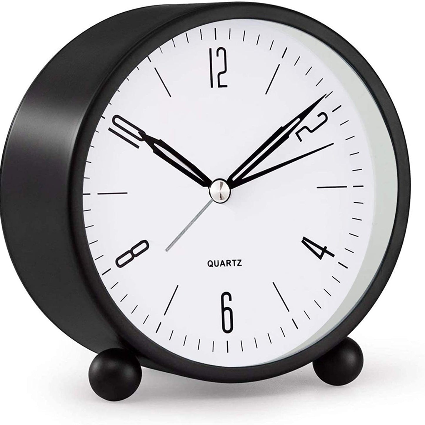 4" Super quiet, tick-free analog clock with night light