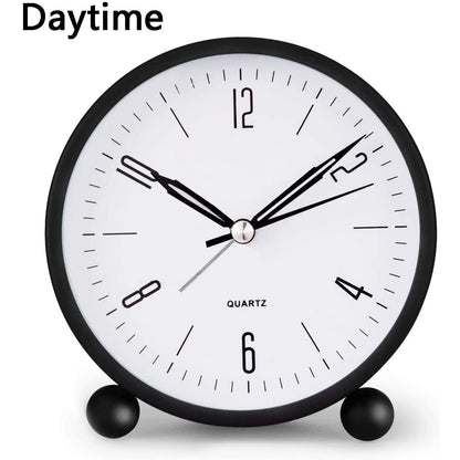 4" Super quiet, tick-free analog clock with night light