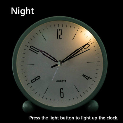 4" Super quiet, tick-free analog clock with night light