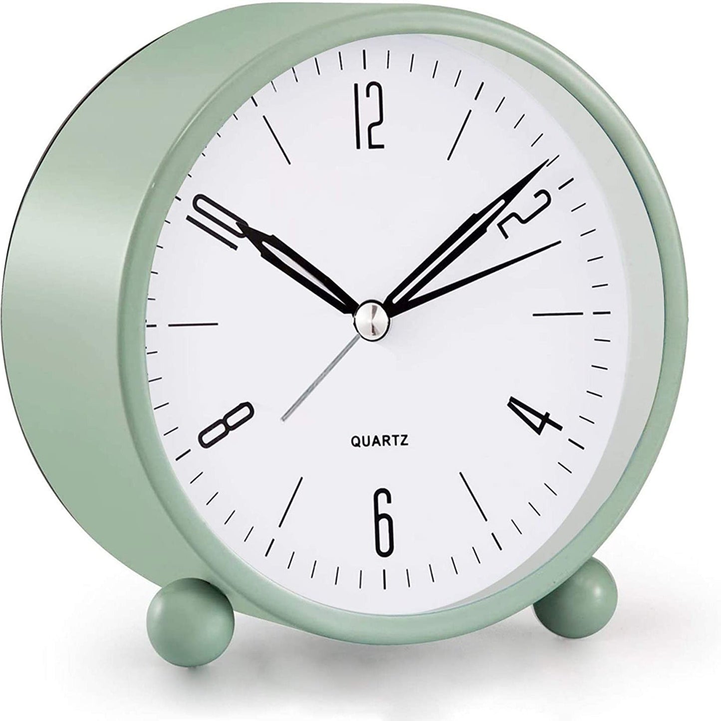 4" Super quiet, tick-free analog clock with night light