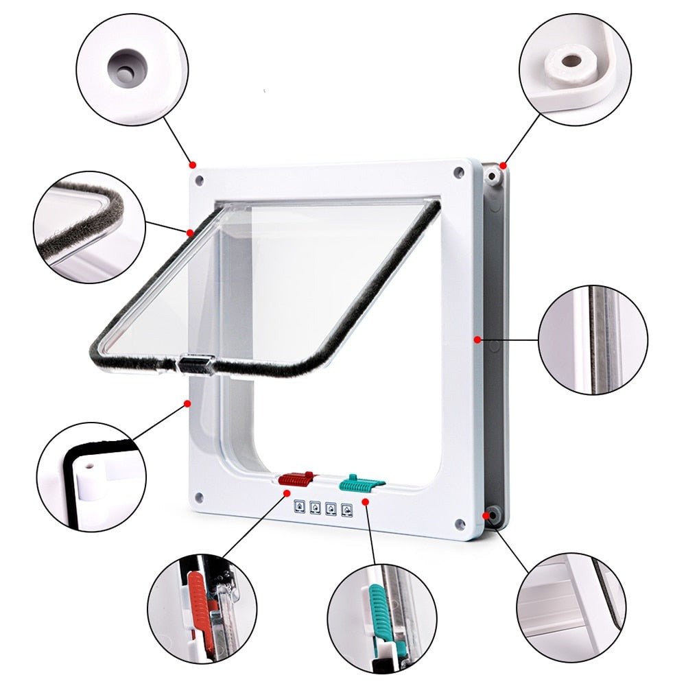 Skanto | Folding Door with 4-Way Security Lock and Cat Flap